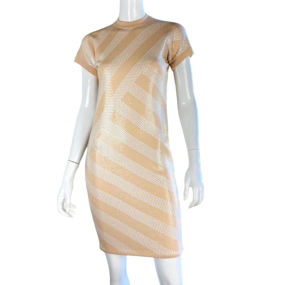 St. John Vintage Sequined Stripes Dress Size 10